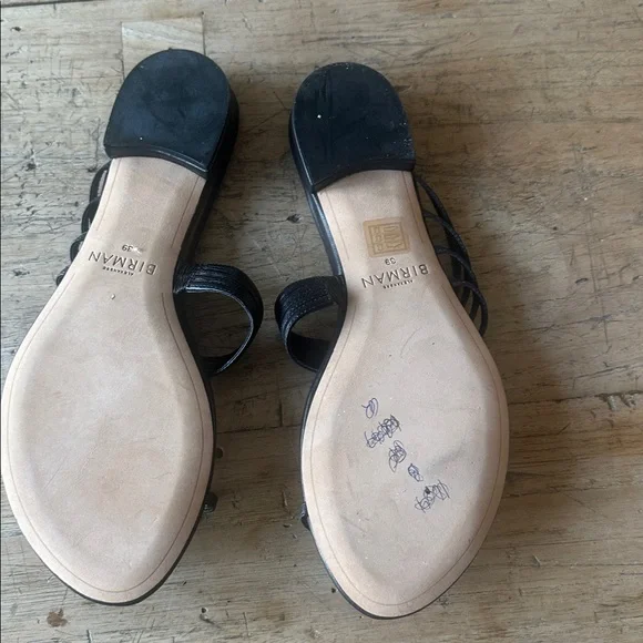 Alexandre Birman Minimal Black Leather Strappy Sandals 39 Quiet Luxury - Picture 5 of 8